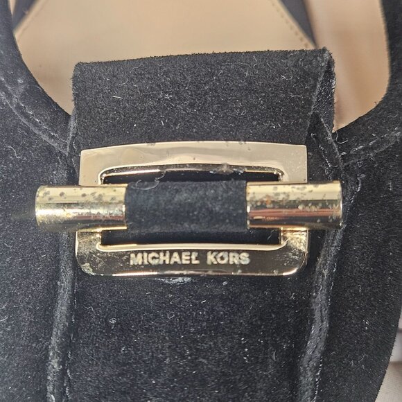 Michael Kors Woman's Black Suede Ballet Flats Minimalist 10M Classic Chic Flaw - Picture 16 of 16